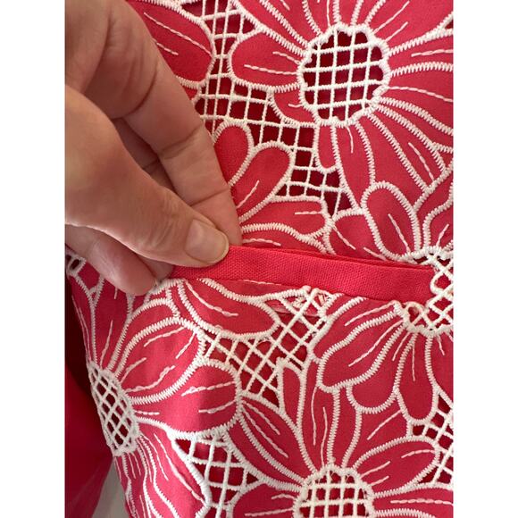 Anthropologie NWT Dolan Pink & White Linen Cutwork Jacket Size M - Picture 7 of 10